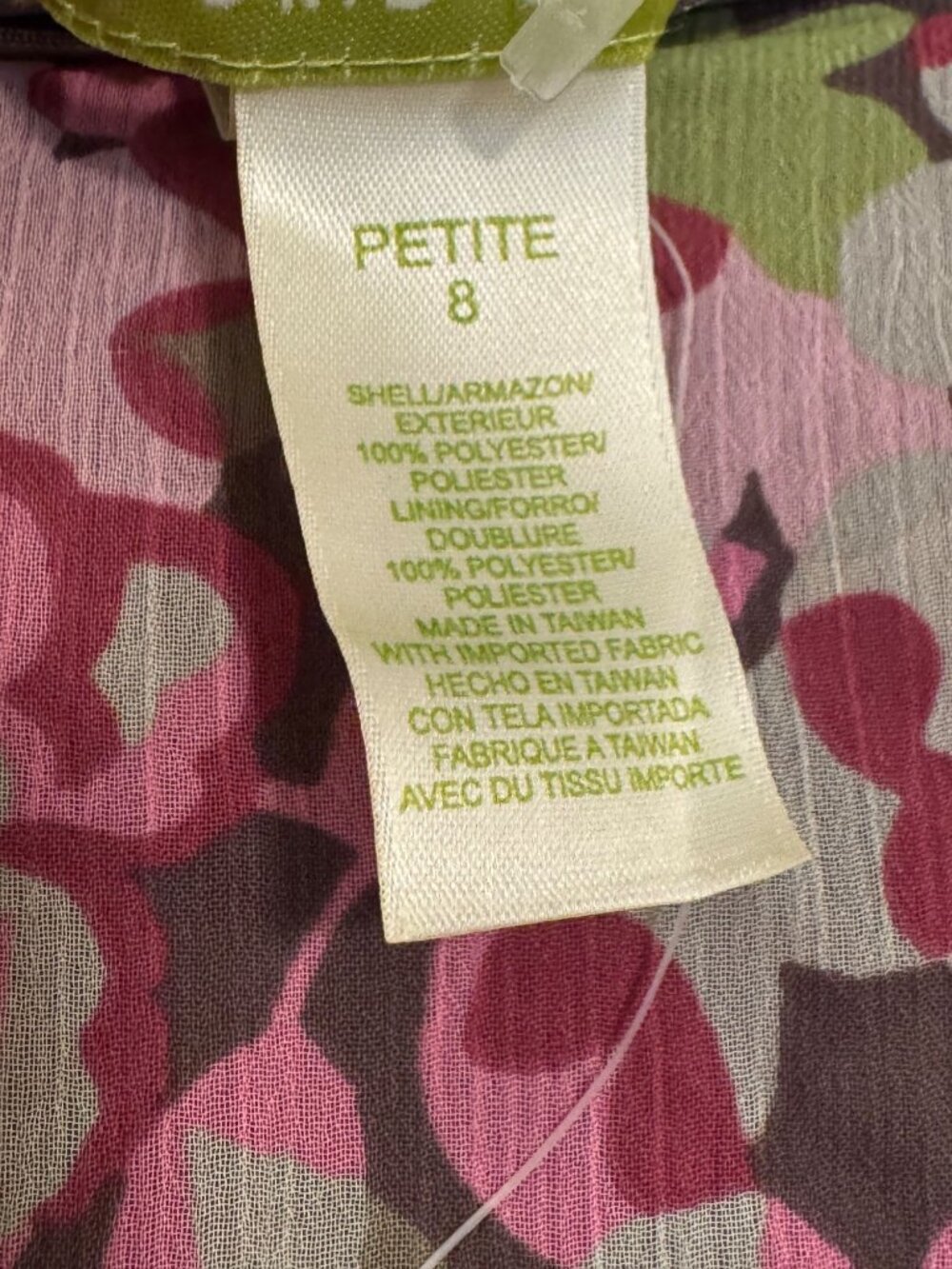 Sigrid Olsen Floral A-Line Skirt 8P Pink Green Brown Polyester Petite New - Picture 2 of 7